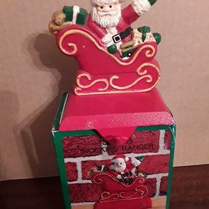 Santa Stocking Hanger -  Made of Cast Iron - NIB
